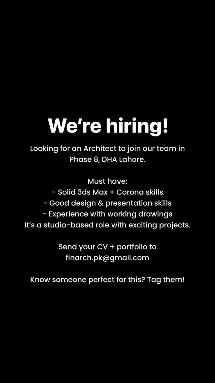 Advertisement for DHA Architect Jobs 2025