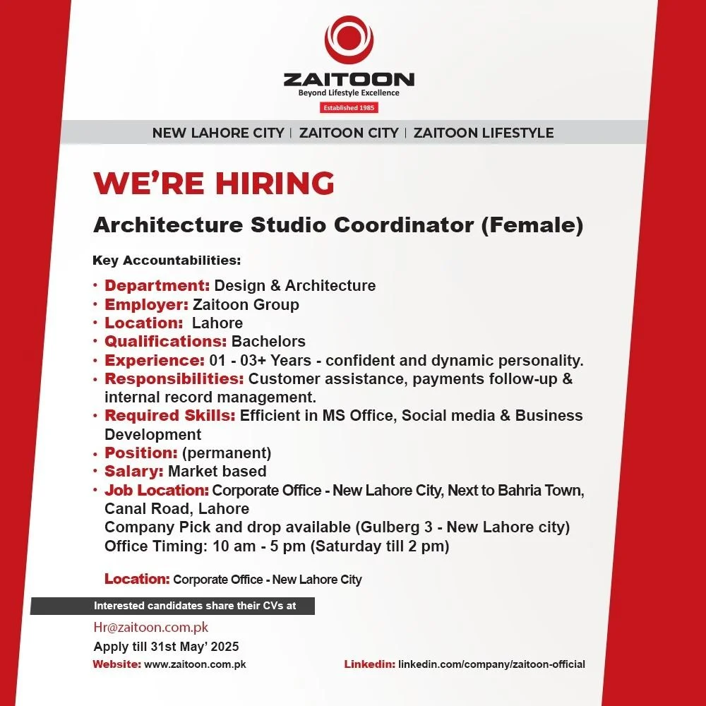 Female Architect Jobs in Lahore