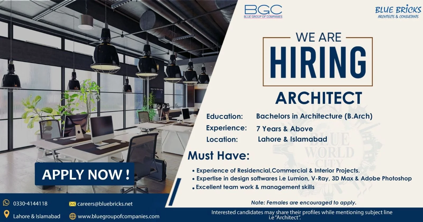 Architect Jobs in Blue Group of Companies