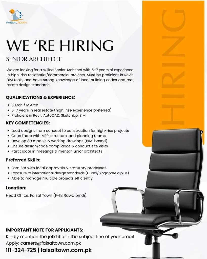 Faisal Town Architect Job