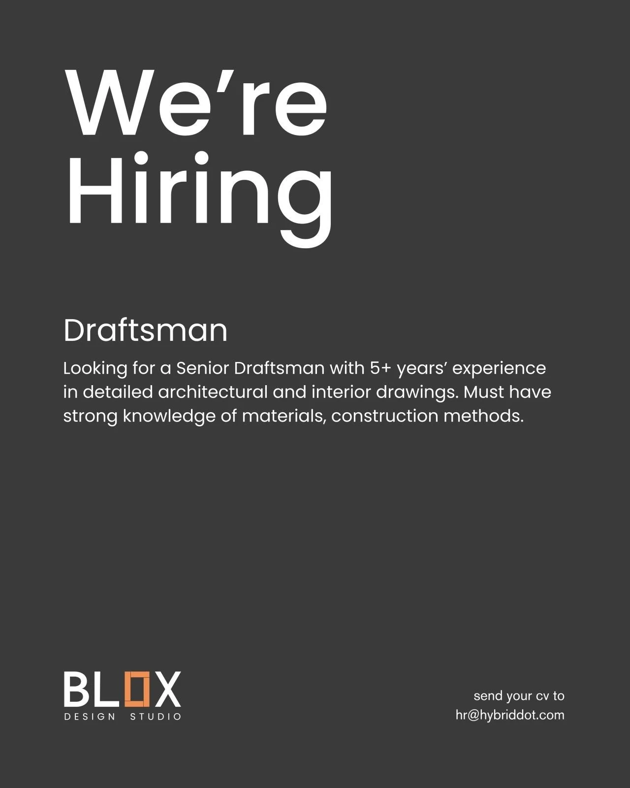 BLOX Design Studio Draftsman Job