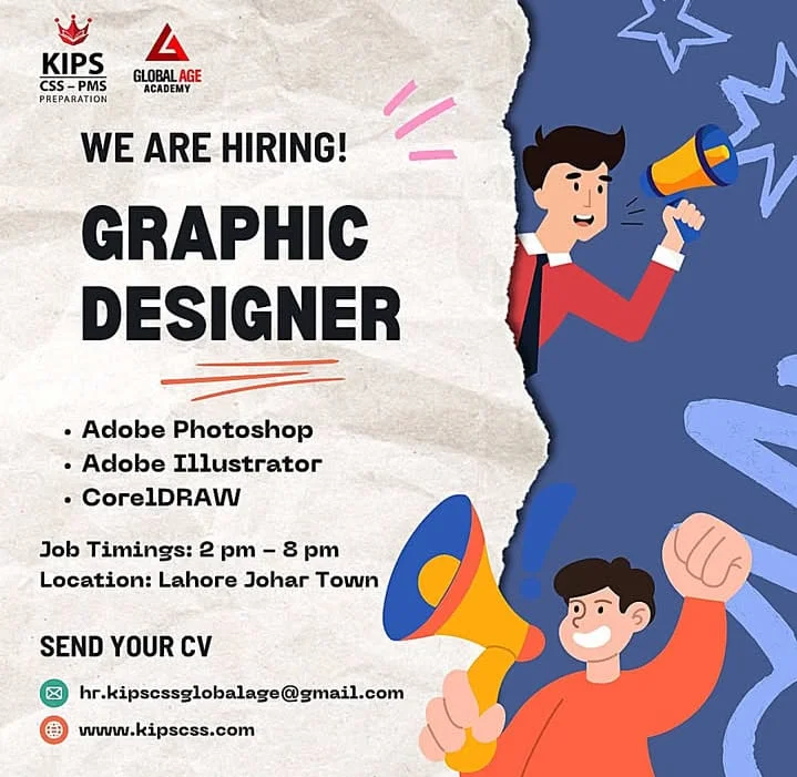 Advertisement for KIPS Academy Graphic Designer Jobs