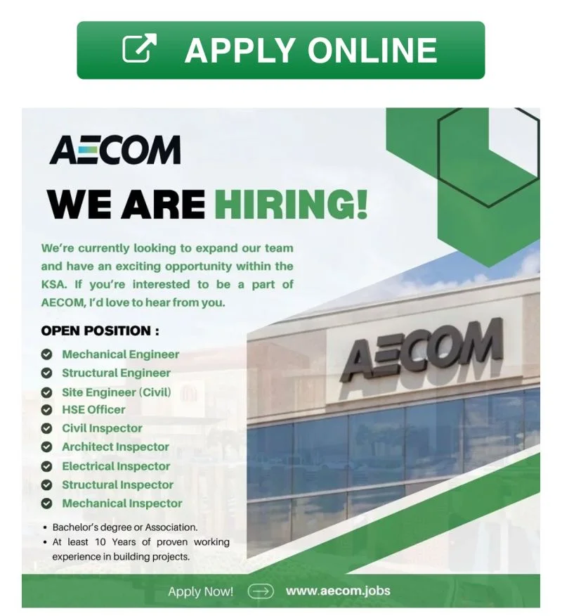 Advertisement for Saudi Arabia Civil Engineer Jobs