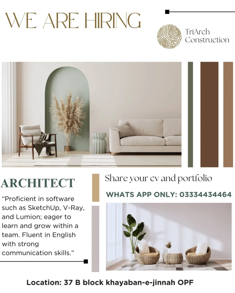 Advertisement for the TriArch Construction Architect Jobs