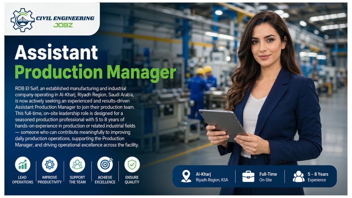 Assistant Production Manager Jobs Al-Kharj Saudi Arabia 2026
