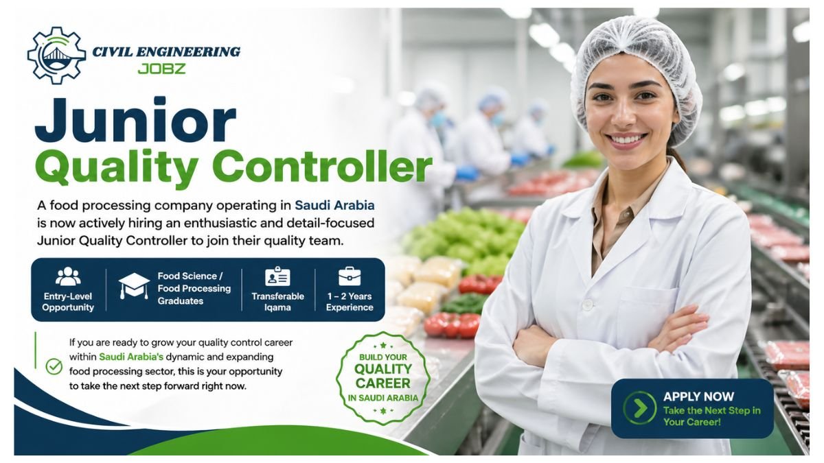 Junior Quality Controller Jobs Saudi Arabia 2026