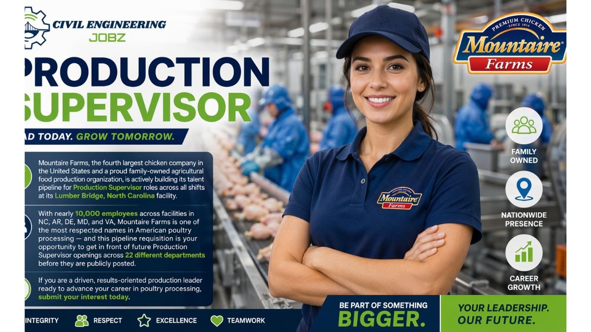 Production Supervisor Jobs North Carolina USA 2026