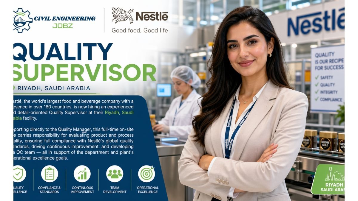 Quality Supervisor Jobs Riyadh Saudi Arabia 2026