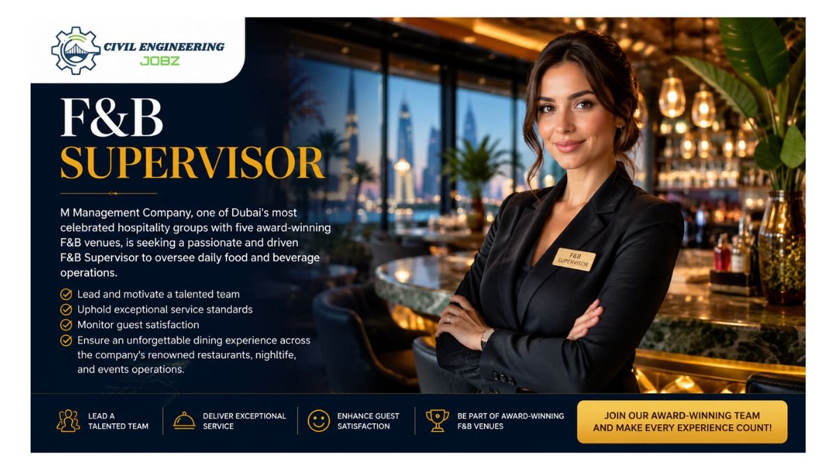 F&B Supervisor Jobs Dubai UAE 2026