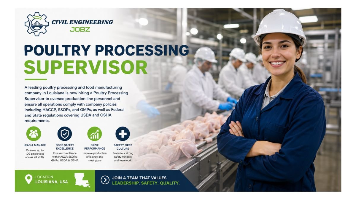 Poultry Processing Supervisor Jobs Louisiana USA 2026 