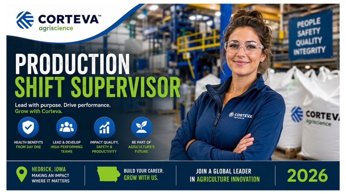 Production Shift Supervisor Jobs Iowa USA 2026Â
