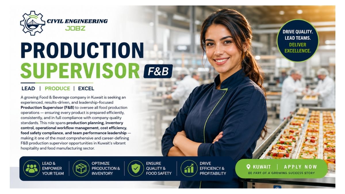 Production Supervisor F&B Jobs Kuwait 2026
