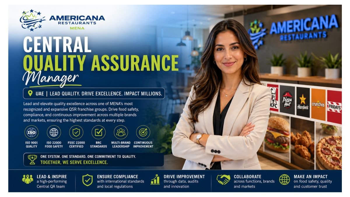 Central Quality Assurance Manager Jobs UAE 2026 