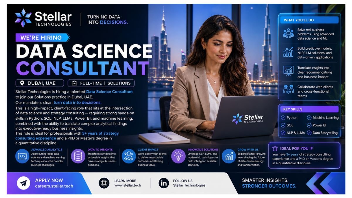Data Science Consultant Jobs Dubai UAE 2026 