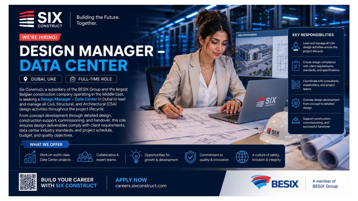 Design Manager – Data Center Jobs Dubai UAE 2026
