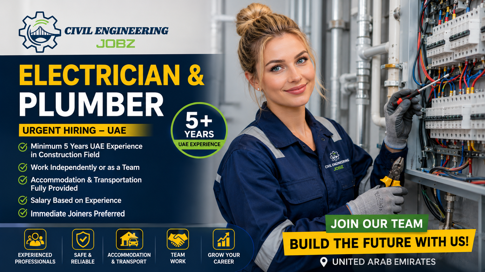 Electrician & Plumber Jobs UAE 2026
