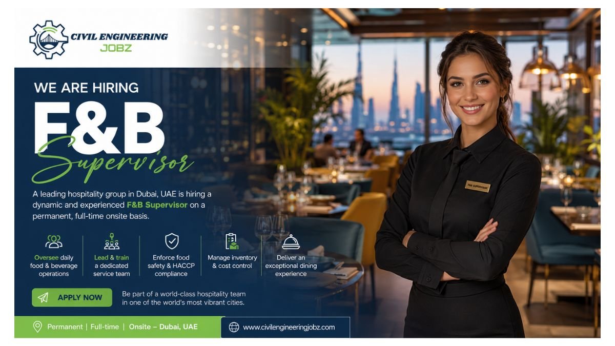 F&B Supervisor Jobs Dubai 2026