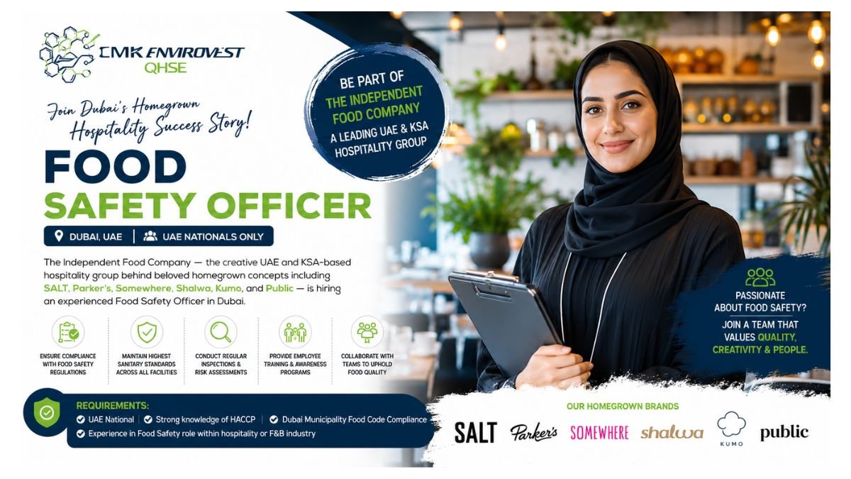 Food Safety Officer Jobs Dubai UAE 2026