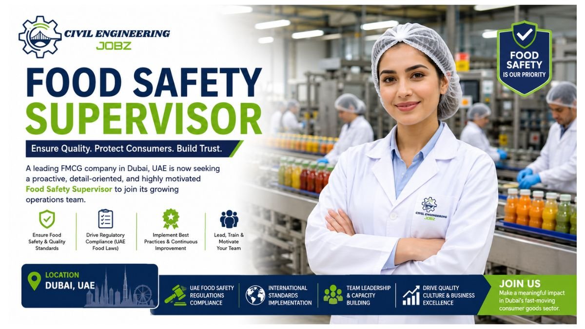 Food Safety Supervisor Jobs Dubai UAE 2026