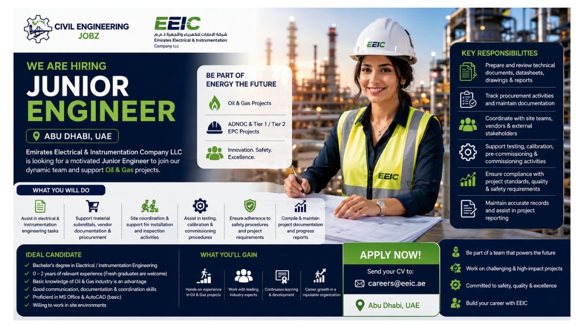 Junior Engineer Jobs Abu Dhabi 2026 