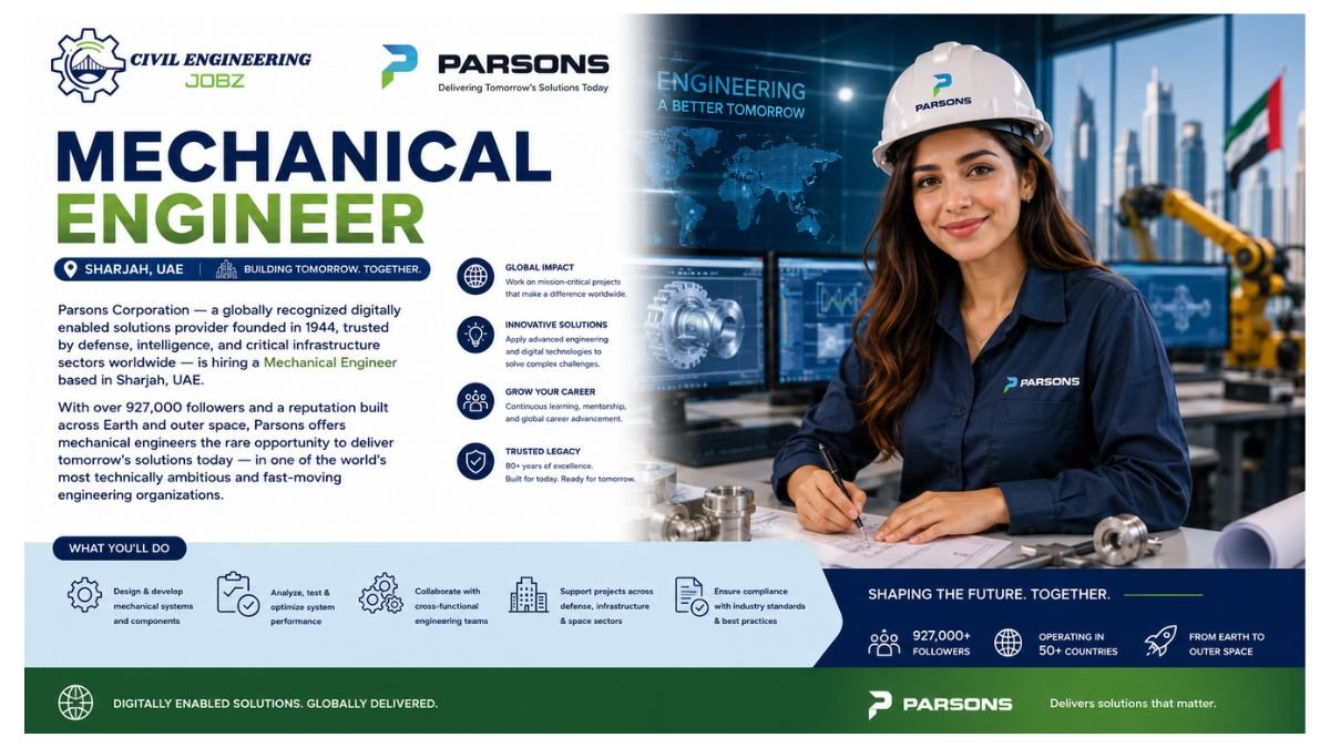 Mechanical Engineer Jobs Sharjah UAE 2026 