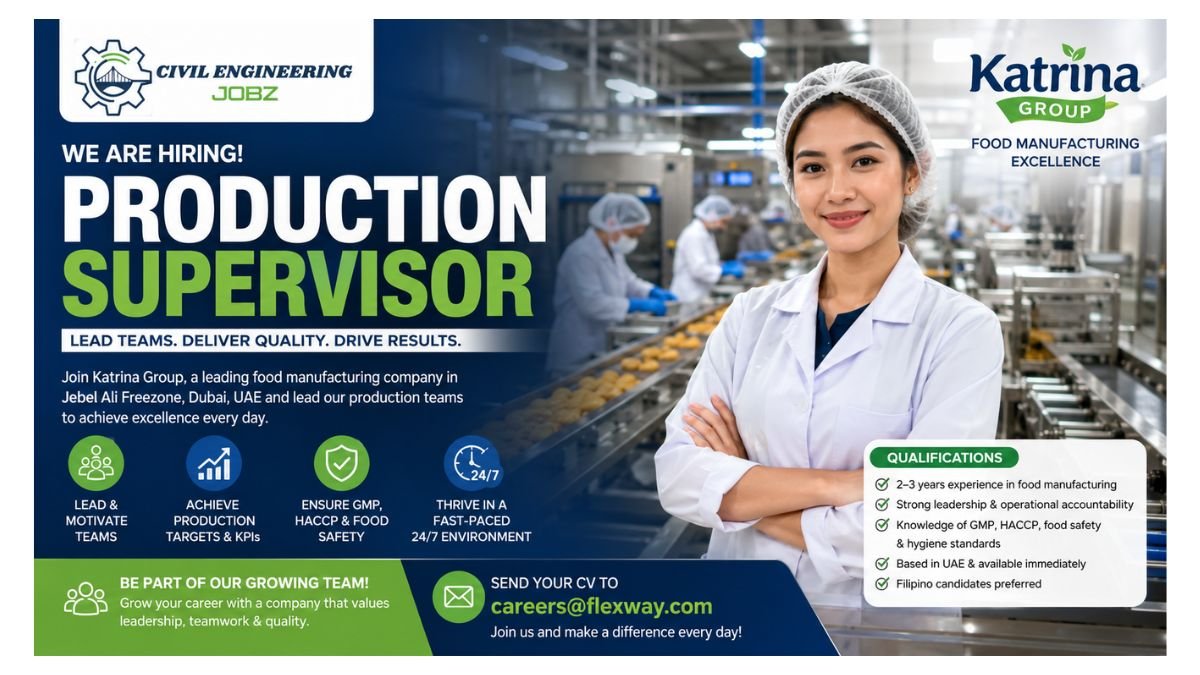 Production Supervisor Jobs Dammam Saudi Arabia 2026