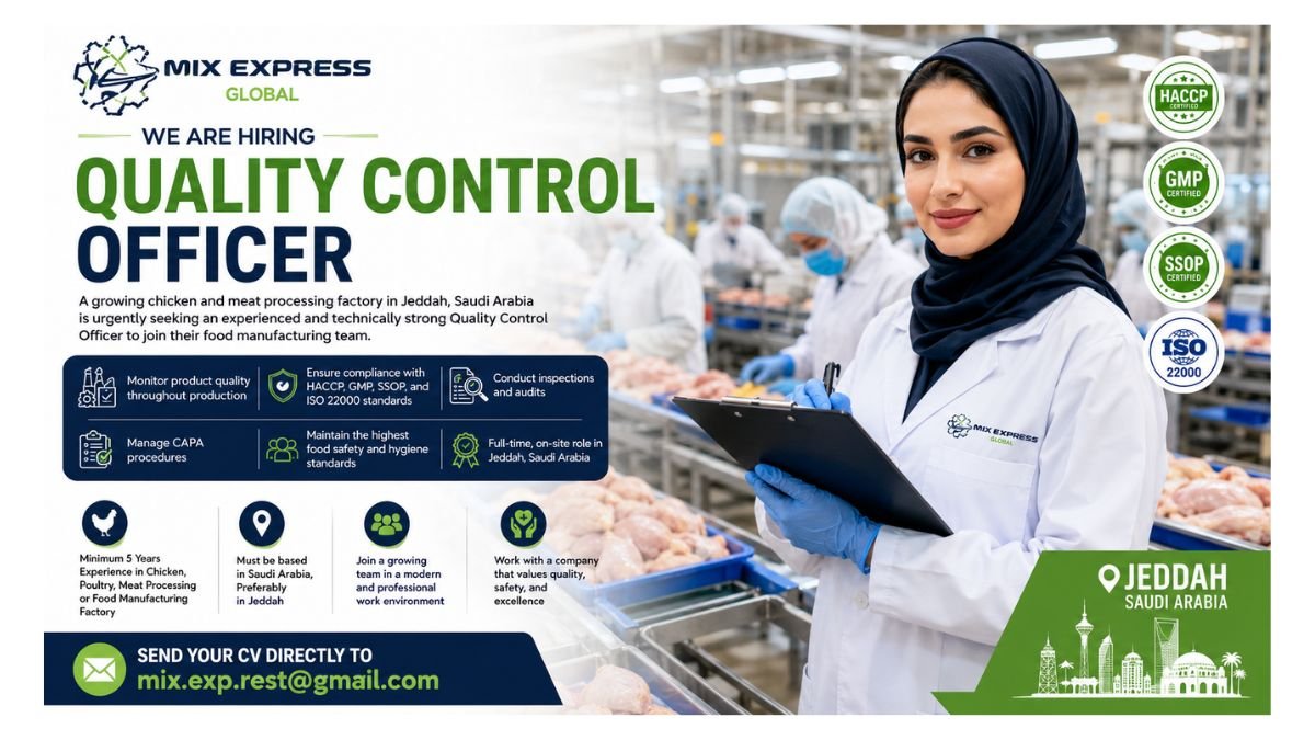 Quality Control Officer Jobs Jeddah Saudi Arabia 2026