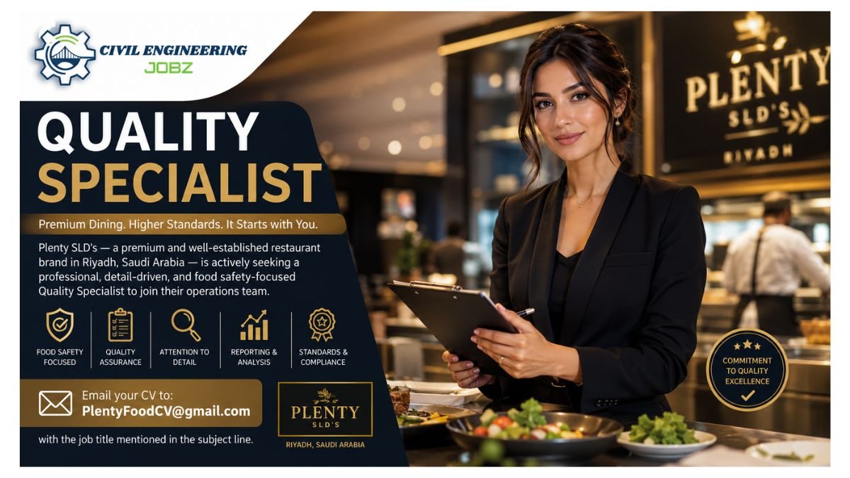 Quality Specialist Jobs Riyadh Saudi Arabia 2026