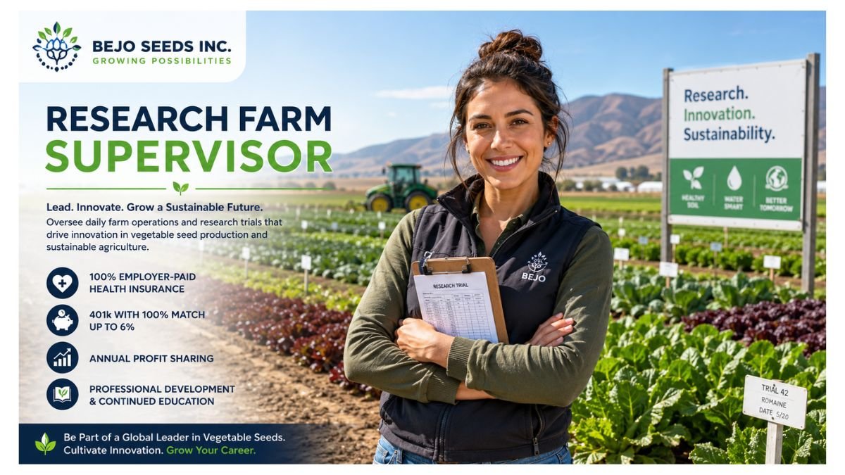 Research Farm Supervisor Jobs Oceano CA 2026