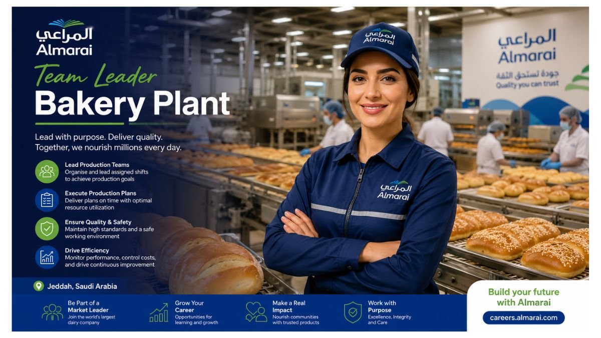 Team Leader Bakery Plant Jobs Jeddah 2026 