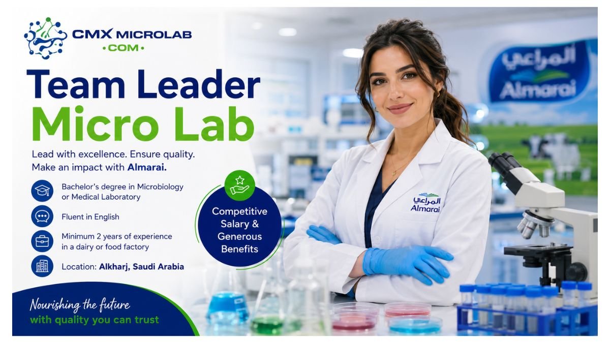 Team Leader Micro Lab Jobs Almarai Alkharj Saudi Arabia 2026 