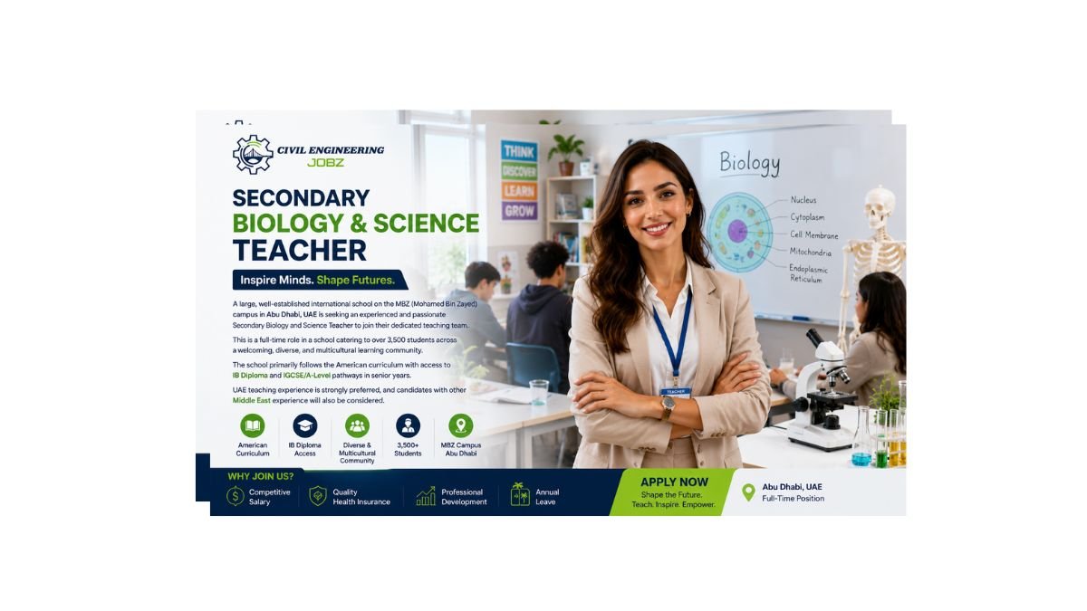 Secondary Biology & Science Teacher Jobs Abu Dhabi UAE 2026