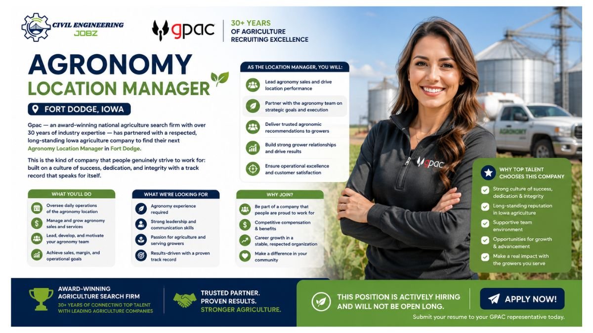 Agronomy Location Manager Jobs Fort Dodge Iowa USA 2026