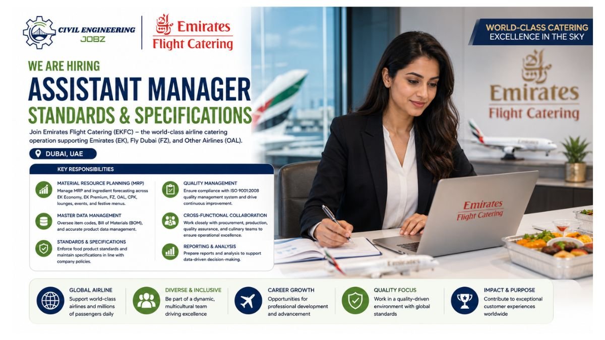 Assistant Manager Standards & Specifications Jobs Dubai 2026