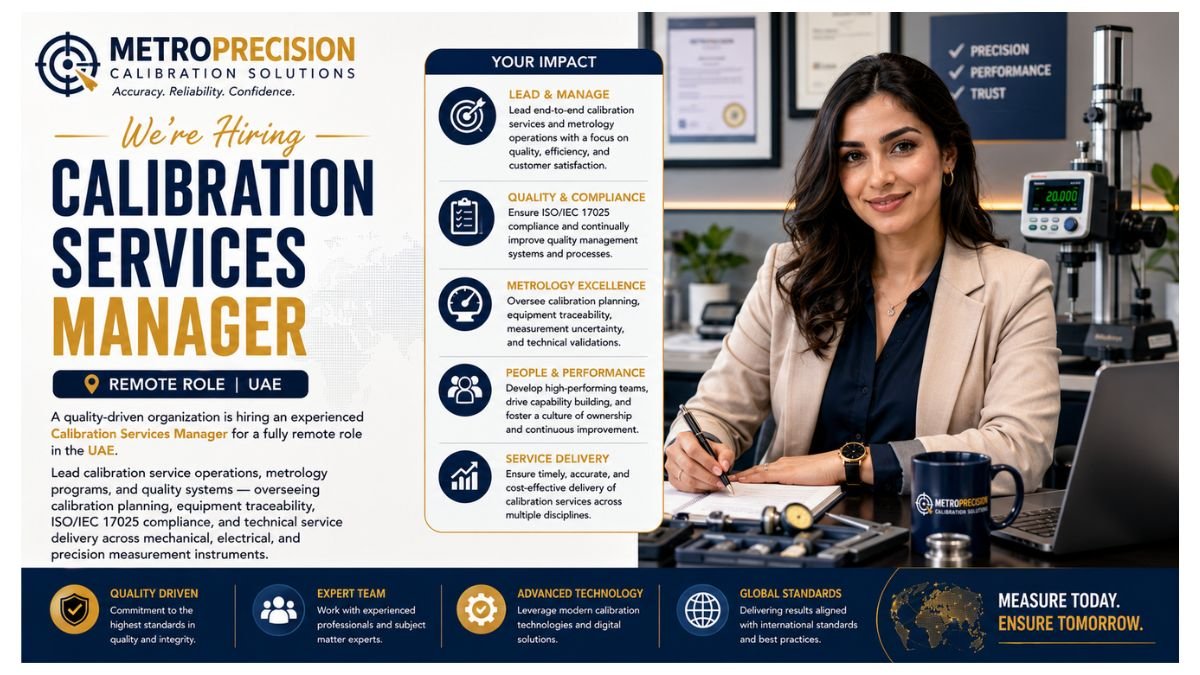 Calibration Services Manager Jobs UAE 2026
