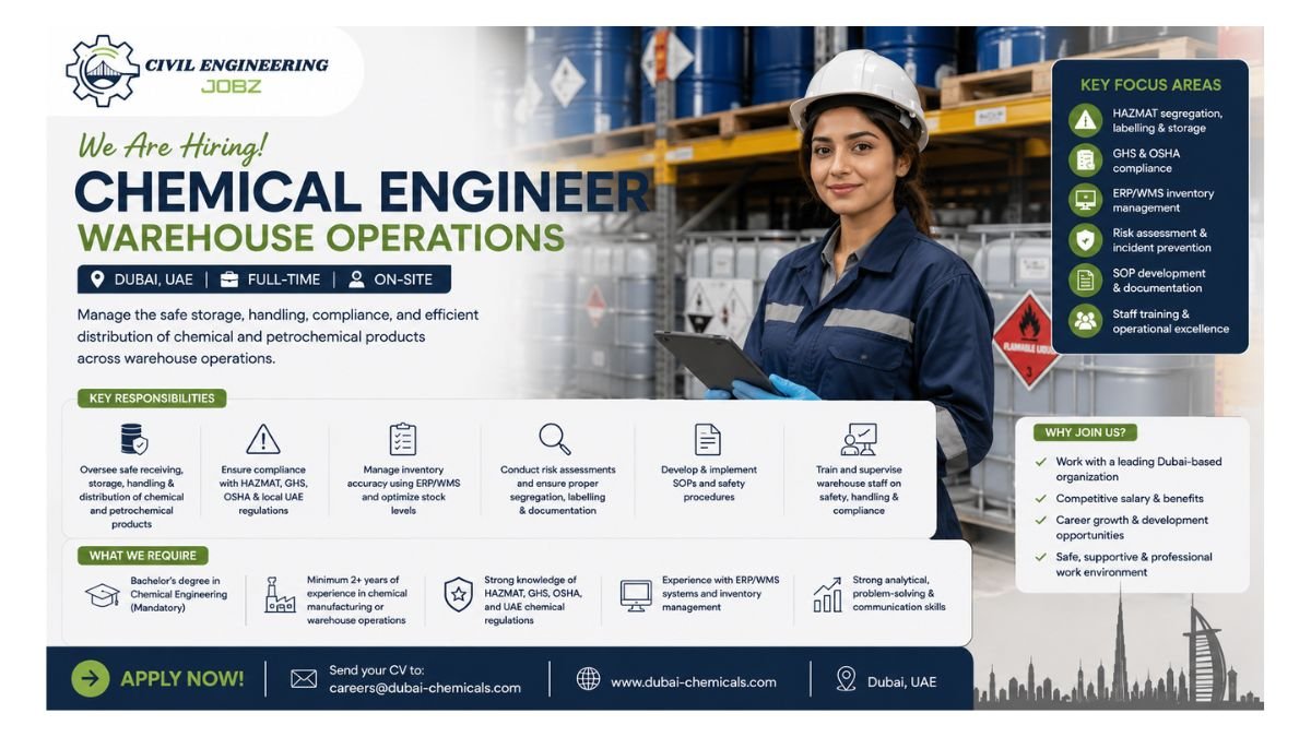 Chemical Engineer Warehouse Operations Jobs Dubai UAE 2026