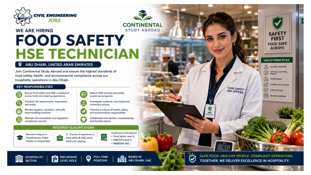 Food Safety HSE Technician Jobs Abu Dhabi UAE 2026
