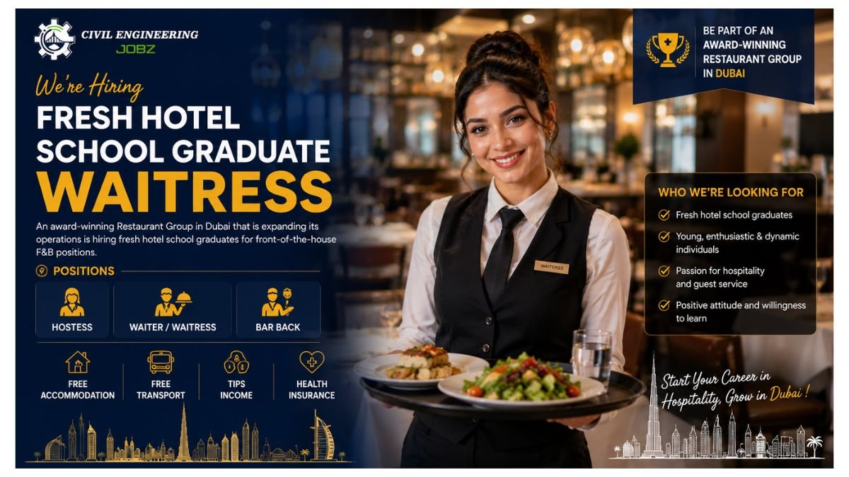 Fresh Hotel School Graduate Waitress Jobs Dubai 2026