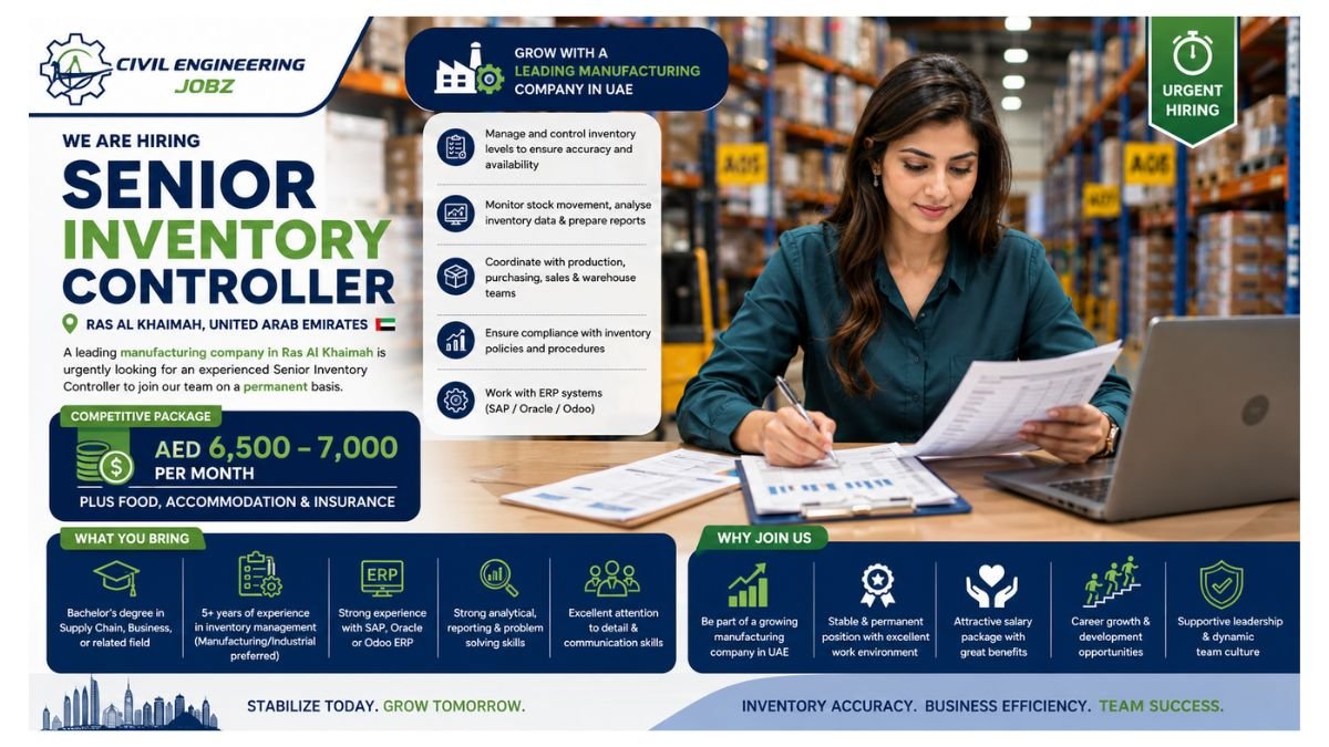 Senior Inventory Controller Jobs Ras Al Khaimah UAE 2026