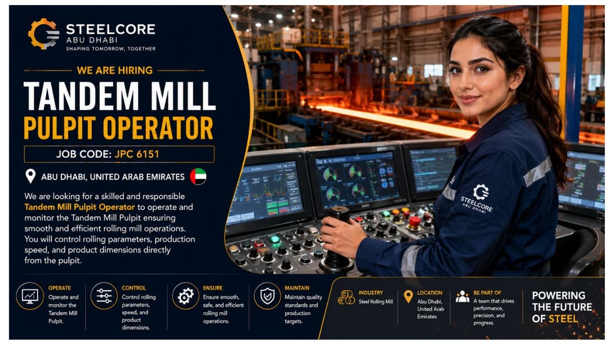 Tandem Mill Pulpit Operator Jobs UAE 2026