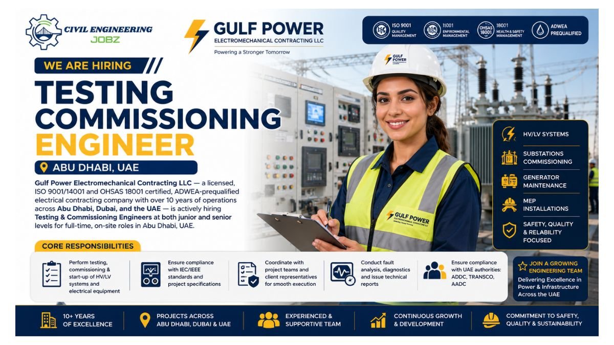 Testing Commissioning Engineer Jobs Abu Dhabi UAE 2026