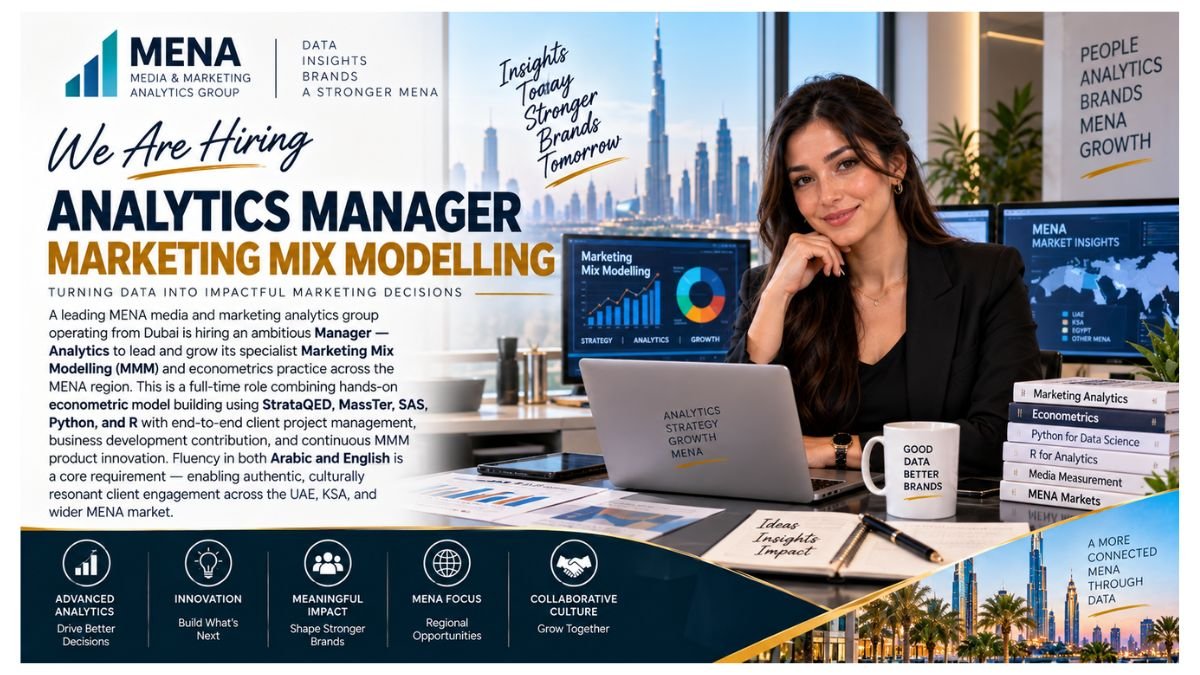Analytics Manager Marketing Mix Modelling Jobs Dubai UAE 2026