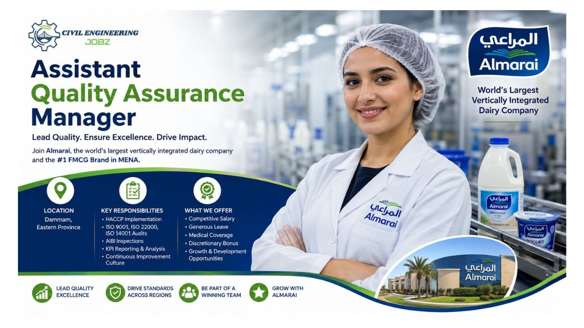 Assistant Quality Assurance Manager Jobs Dammam Saudi Arabia 2026 