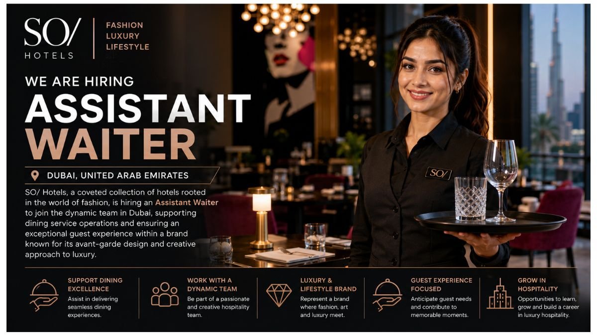 Assistant Waiter Jobs Dubai 2026