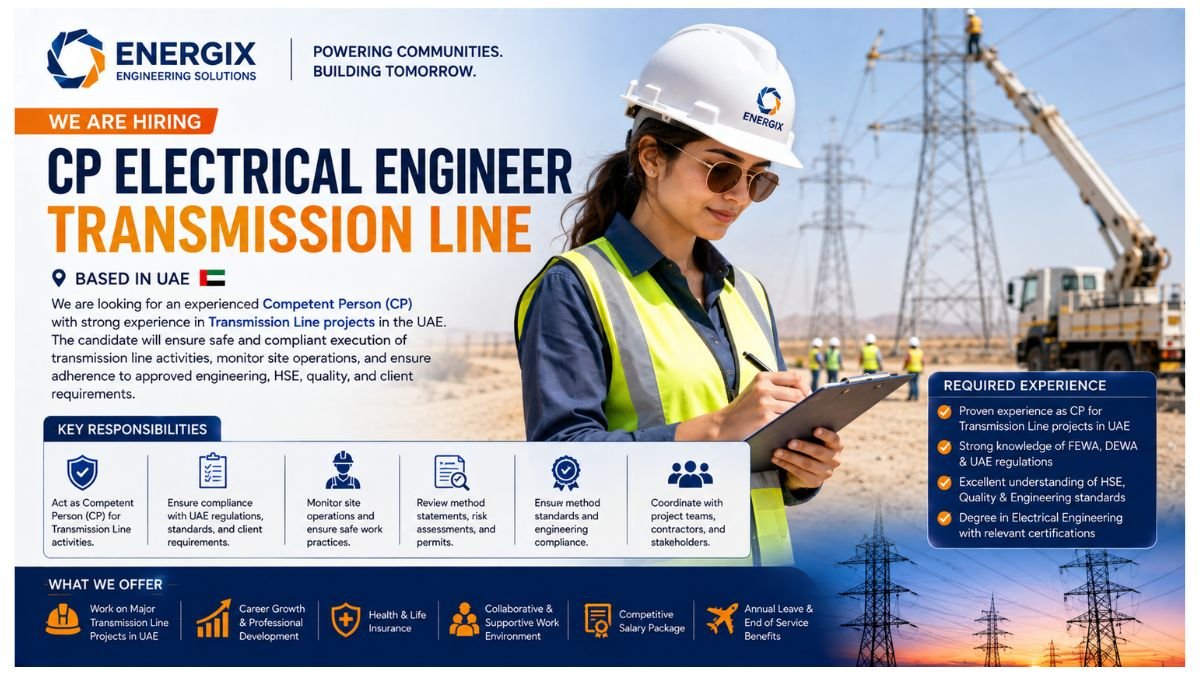 CP Electrical Engineer Transmission Line Jobs Dubai 2026