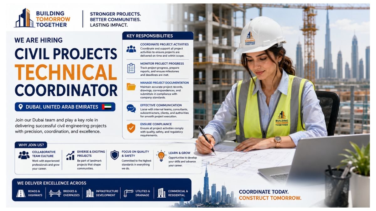 Civil Projects Technical Coordinator Jobs Dubai 2026