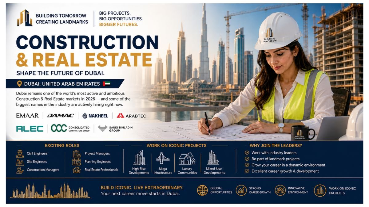 Construction Real Estate Jobs Dubai UAE 2026