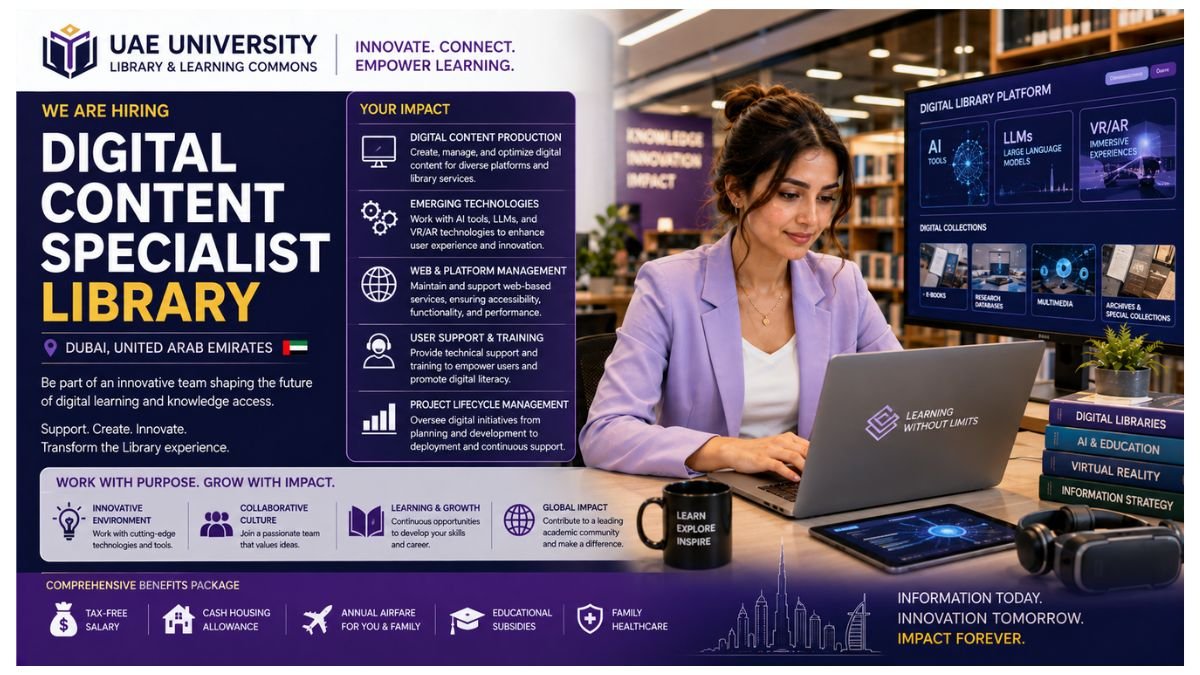 Digital Content Specialist Library Jobs Dubai UAE 2026