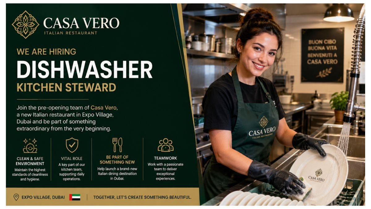 Dishwasher Jobs Dubai 2026
