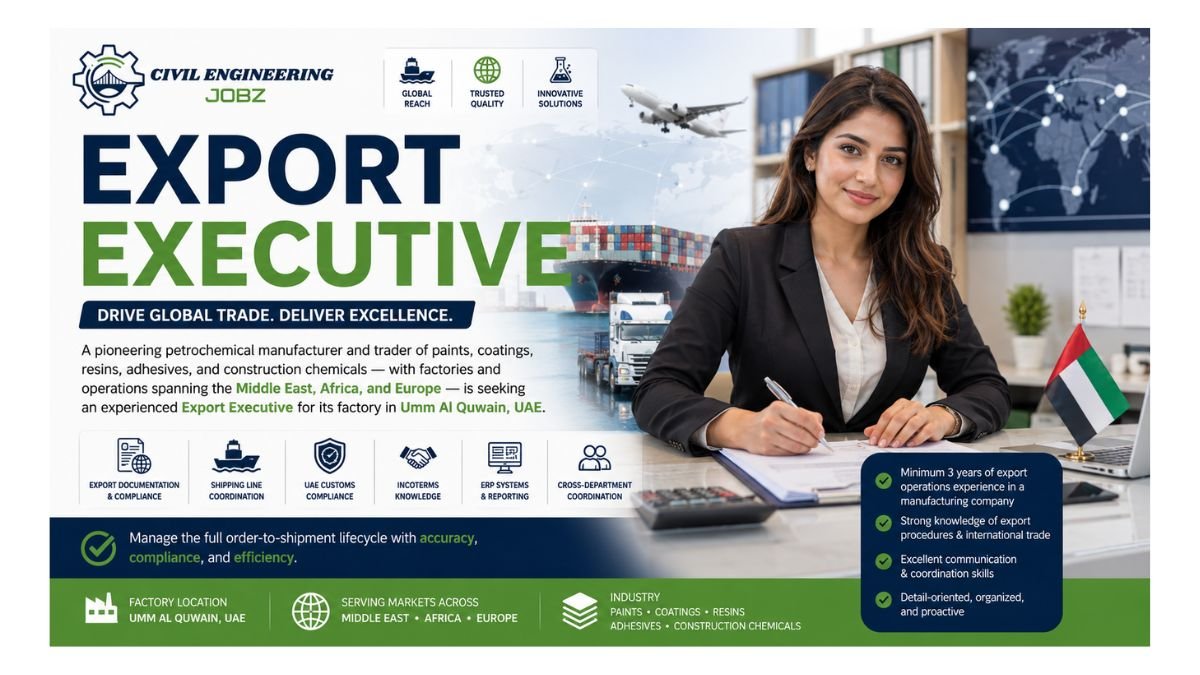 Export Executive Jobs Umm Al Quwain UAE 2026 